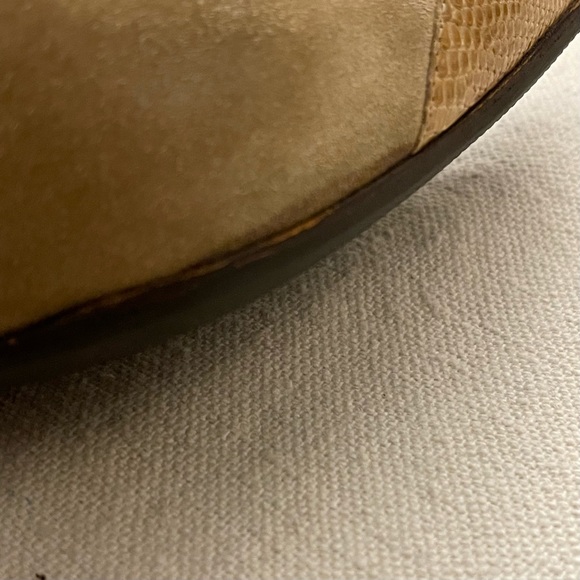 Salvatore Ferragamo Suede/Snake Embossed Leathr Pointed Cap Toe Heels/Shoes 9.5B - Picture 15 of 16